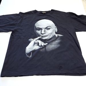 Vintage 1998 Black Austin Powers Dr Evil T-shirt Adult Size Xl